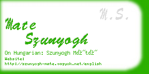 mate szunyogh business card